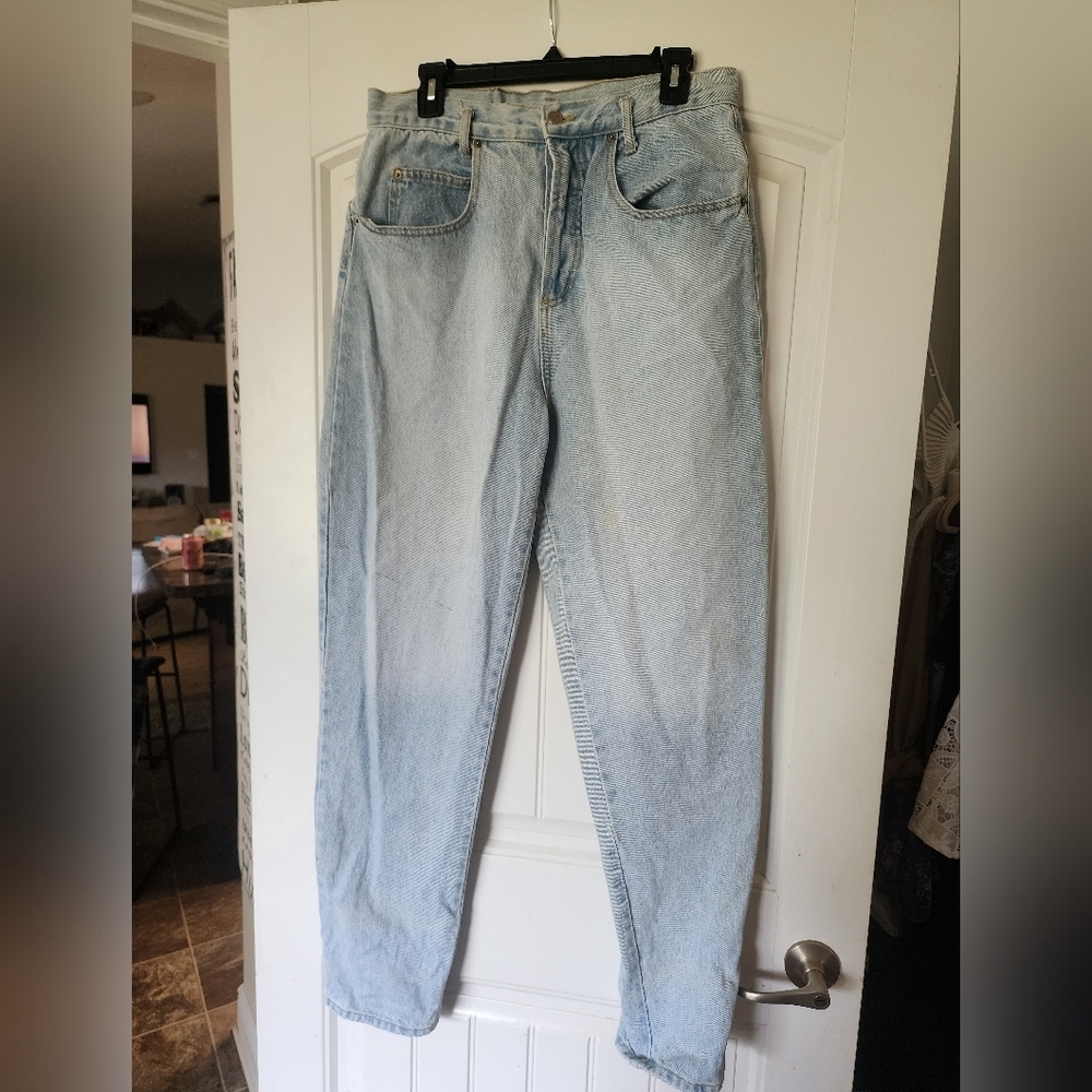 Vintage 90s Nada Nuff High Rise Mom Jeans Light Wash Tapered Denim size 11
